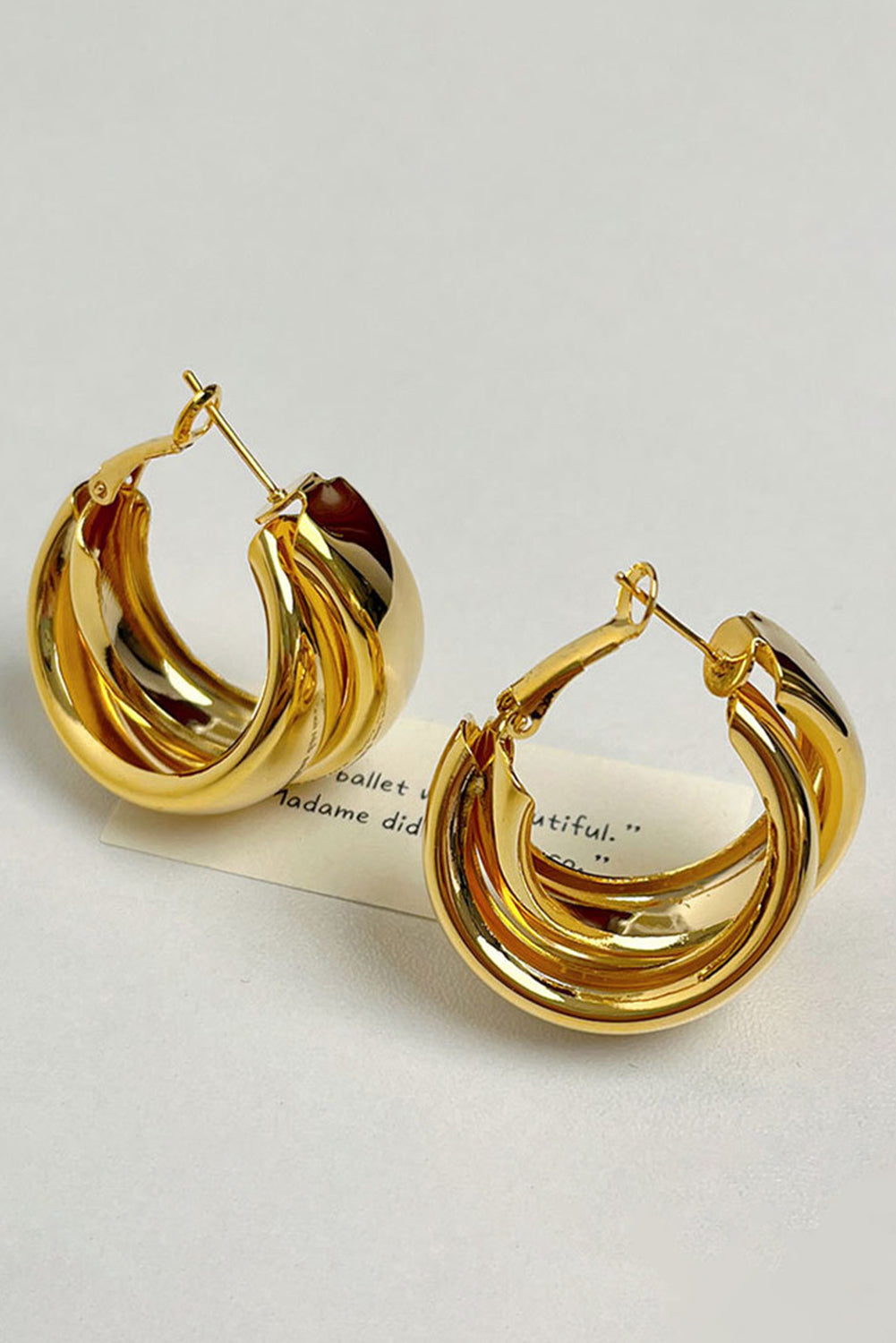Gold Layered Hoop Dangle Earrings