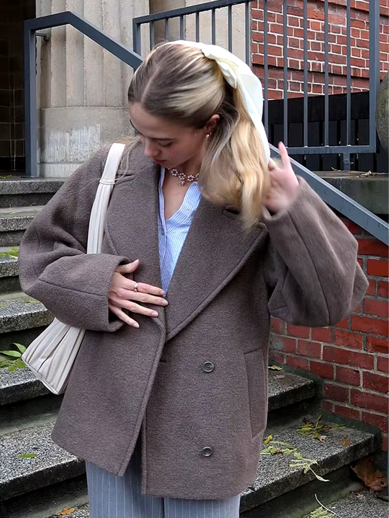 Long Sleeve Woolen Coat