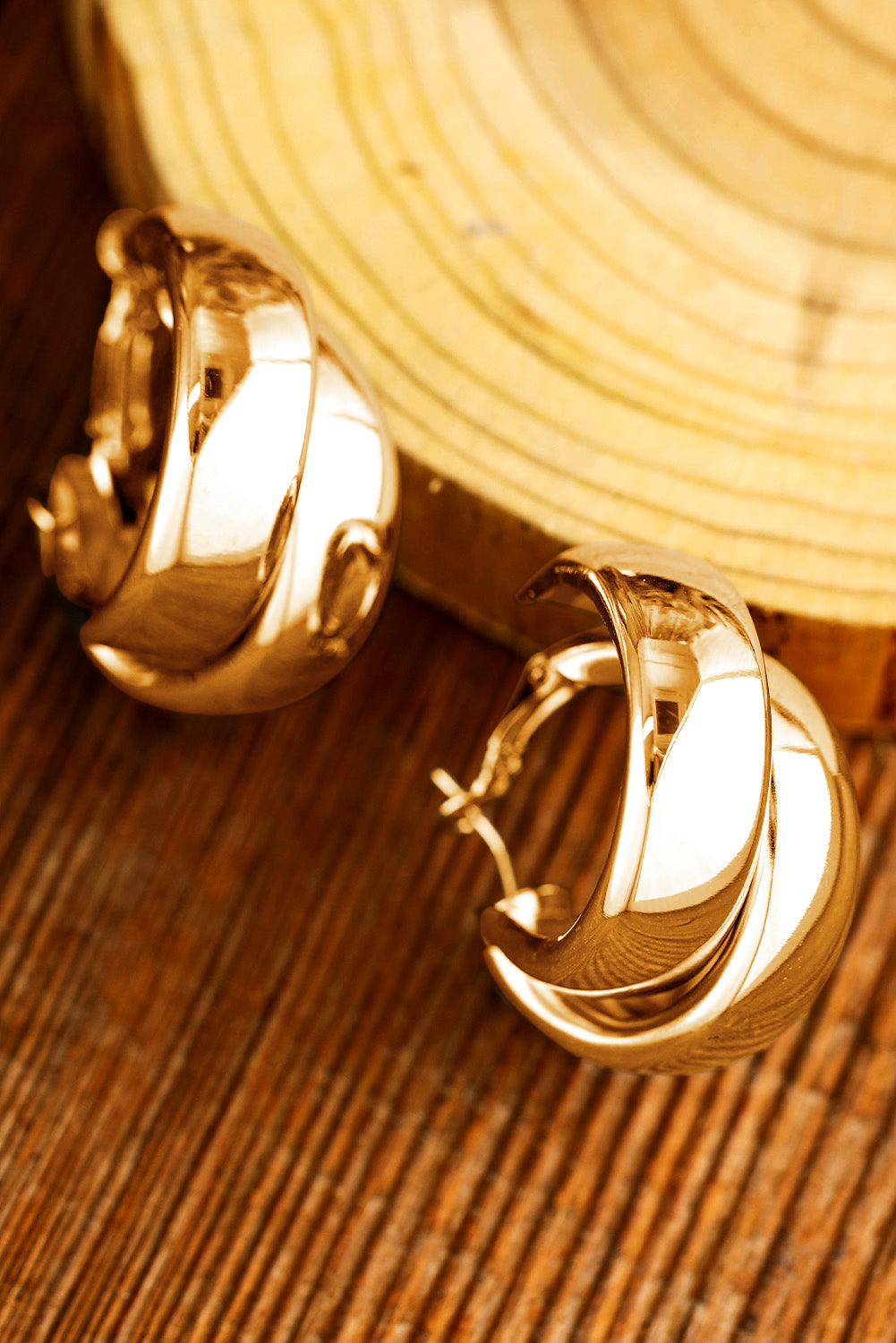 Gold Layered Hoop Dangle Earrings
