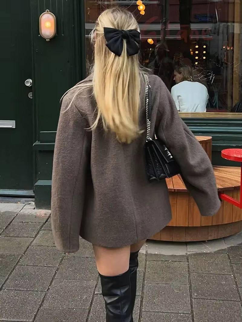 Long Sleeve Woolen Coat