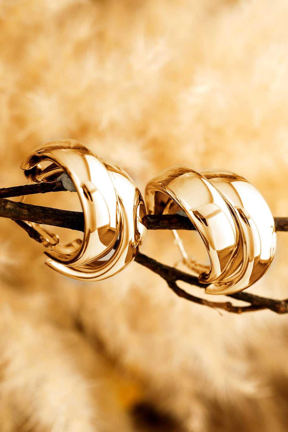 Gold Layered Hoop Dangle Earrings