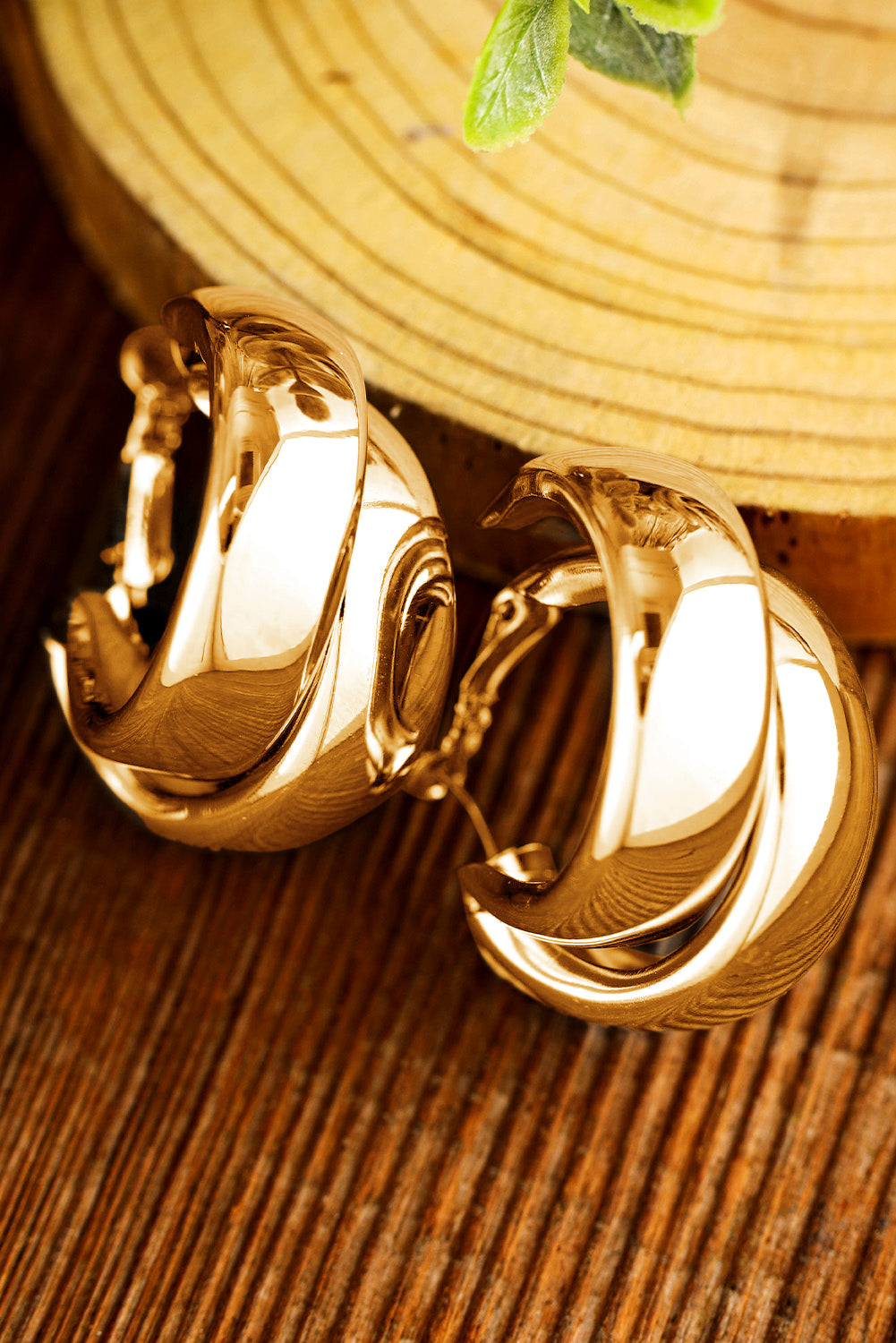 Gold Layered Hoop Dangle Earrings