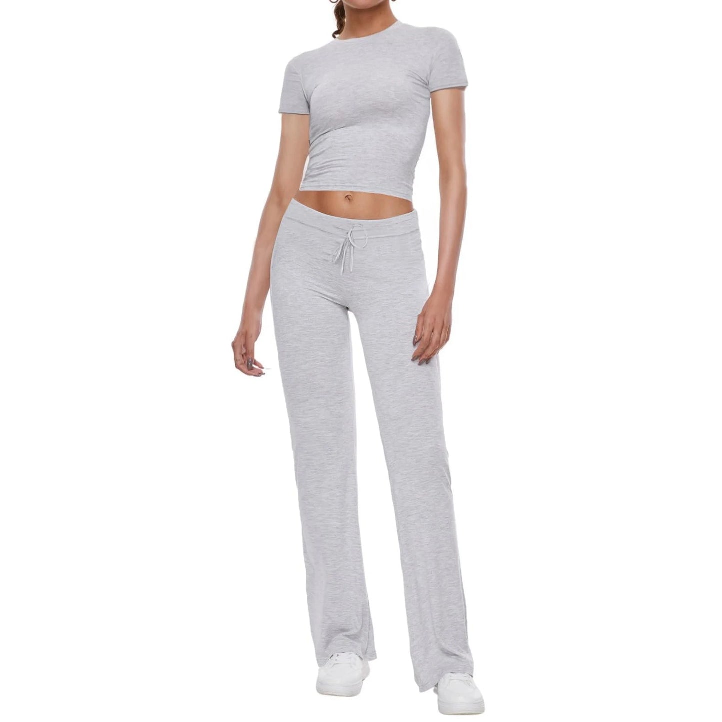 Solid Tee & Drawstring Trousers Set™️