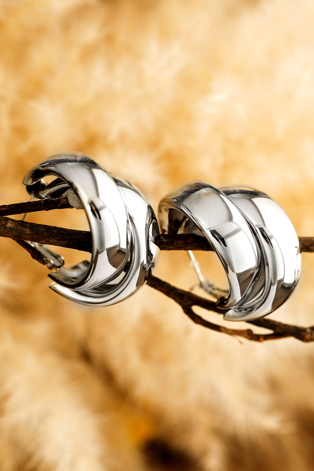Gold Layered Hoop Dangle Earrings