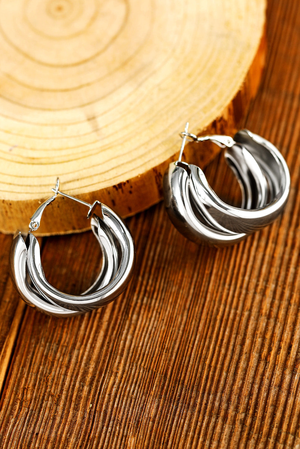 Gold Layered Hoop Dangle Earrings