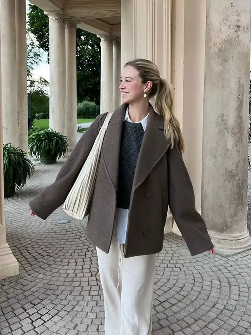 Long Sleeve Woolen Coat
