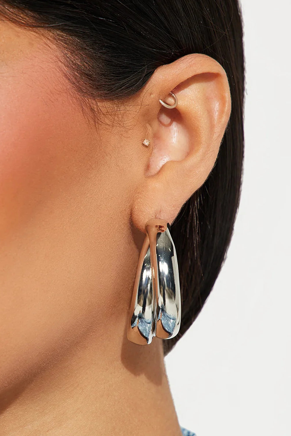 Gold Layered Hoop Dangle Earrings