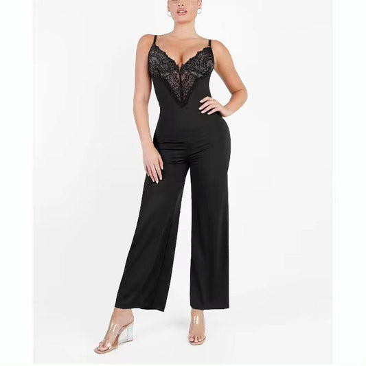 New Sexy Deepvcollar Slim Sleeveless Jumpsuit