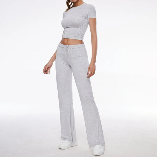 Solid Tee & Drawstring Trousers Set™️